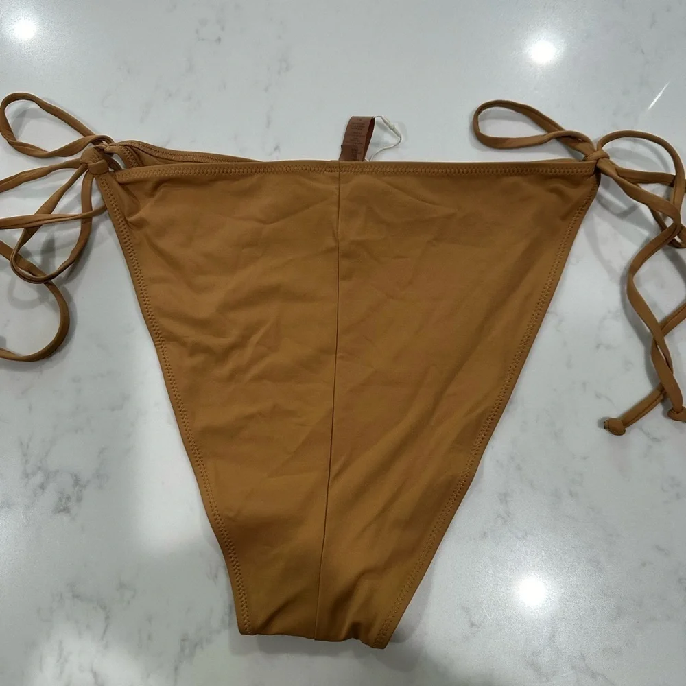 SKIMS Swim Low Rise Tie Bikini Bottom Color Almond Size 3X